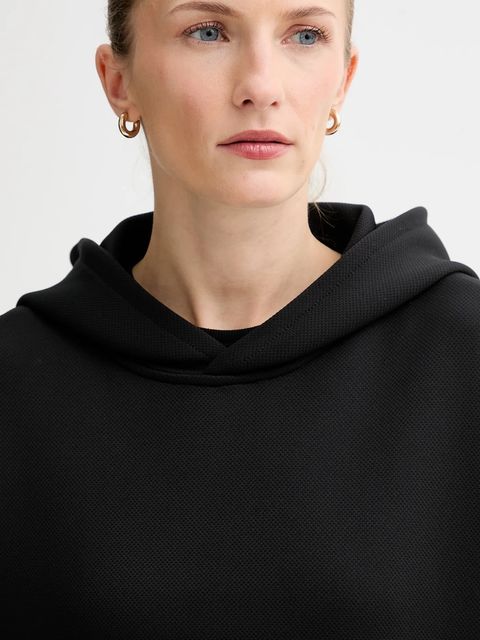 MMC STUDIO bluza damska kolor czarny z kapturem z aplikacją VERITE.HOODIE