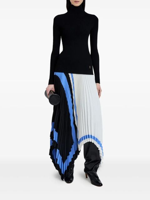 Proenza Schouler pleated patterned asymmetric skirt - White - zdjęcie produktu nr 2