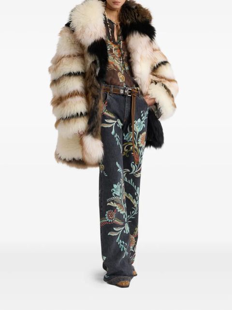 ETRO ruffled floral print blouse - Black