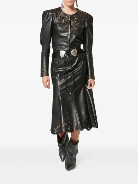 ISABEL MARANT 45mm Edrik pointed embossed boots - Black - zdjęcie produktu nr 2