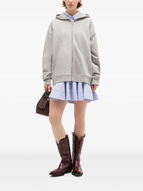 GANNI teddy zip hoodie - Grey