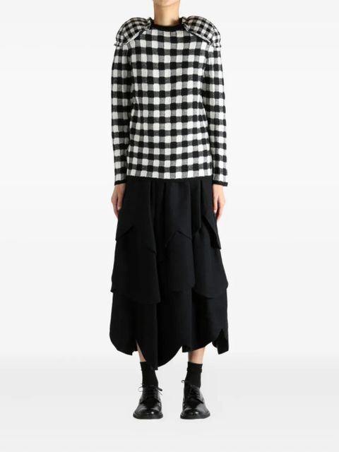 Comme Des Garçons gingham padded-shoulder jumper - Black - zdjęcie produktu nr 2