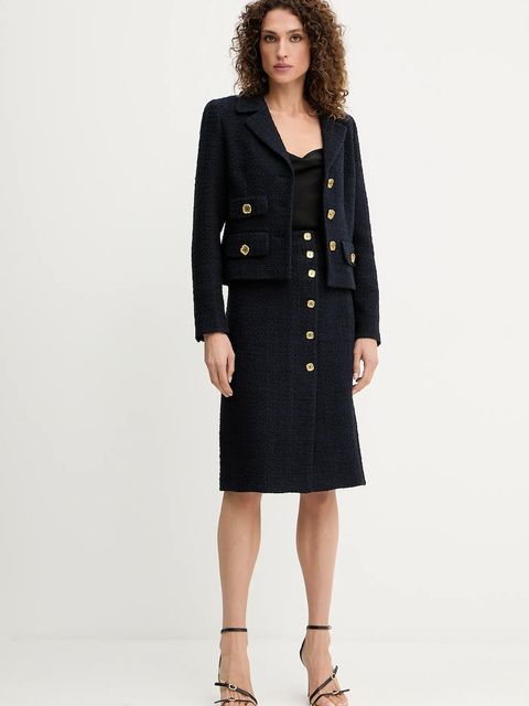 Luisa Spagnoli marynarka z domieszką wełny kolor granatowy jednorzędowa gładka 542245 - zdjęcie produktu nr 2