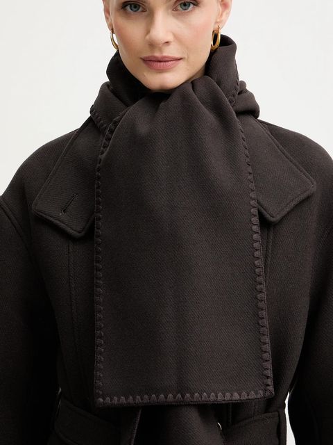 Morgan płaszcz z dodatkiem wełny kolor brązowy GSCARF