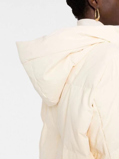 Jil Sander padded zip-up cotton hooded coat - Neutrals