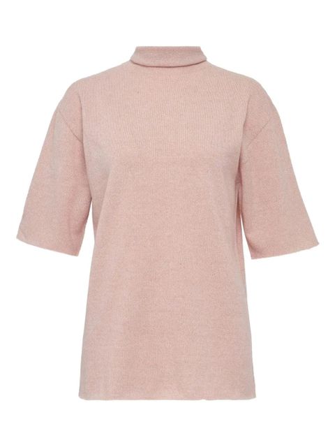 Jil Sander mock-neck cashmere T-shirt - Pink - zdjęcie produktu nr 1