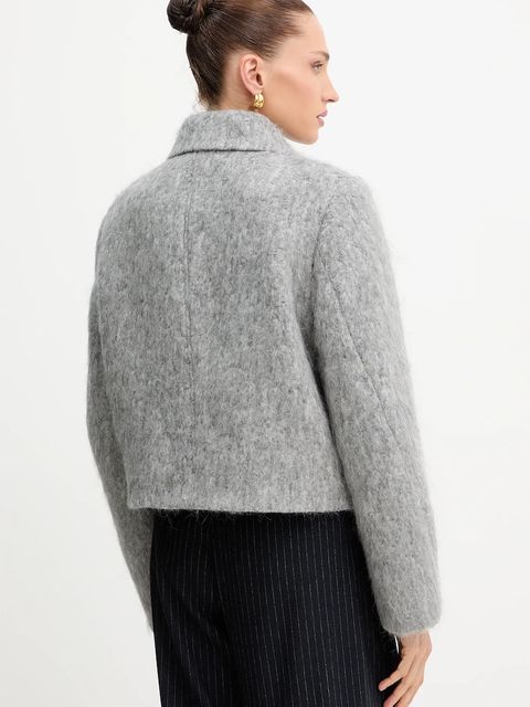 BOSS płaszcz z dodatkiem wełny kolor szary 50548767