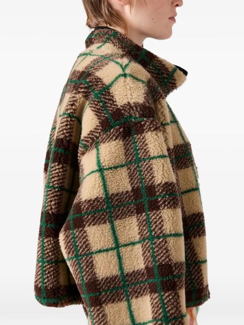 Miu Miu checked zip jacket - Neutrals