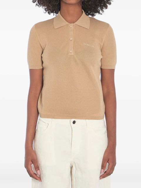Moncler cotton-blend polo shirt - Neutrals - zdjęcie produktu nr 1