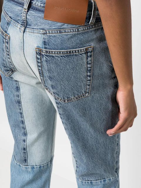 Victoria Beckham straight-leg patchwork jeans - Blue