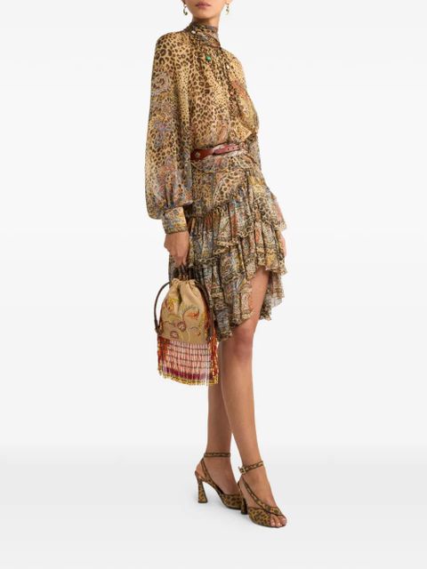 ETRO ruffled paisley-print skirt - Neutrals - zdjęcie produktu nr 2