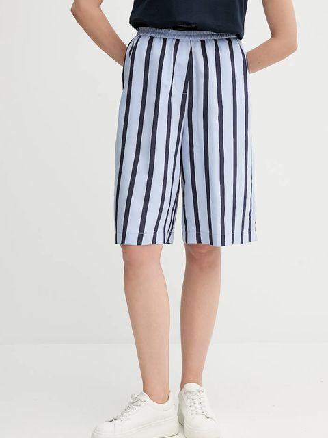 Sandro Ferrone szorty damskie kolor niebieski wzorzyste high waist S15XBEARPA - zdjęcie produktu nr 1