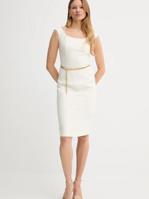 Marciano by Guess sukienka VITTORIA kolor beżowy midi dopasowana 5GGK12 7300A