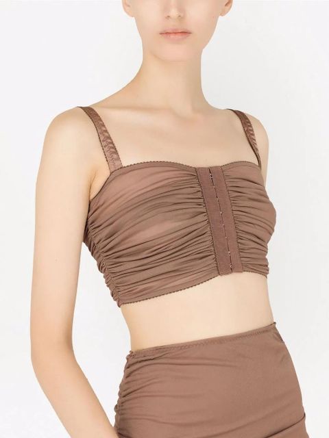 Dolce & Gabbana draped crop top - Brown