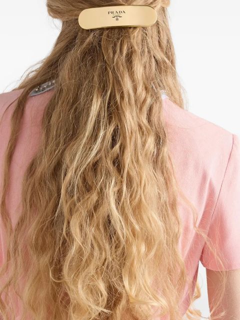 Prada Logo hair clip - Gold