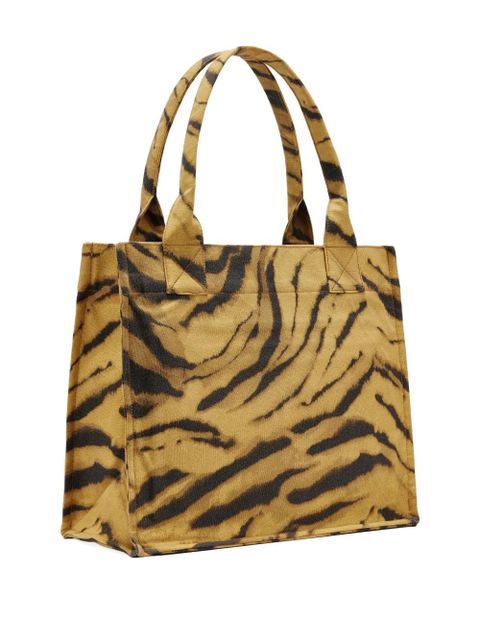 GANNI tiger-print tote bag - Yellow