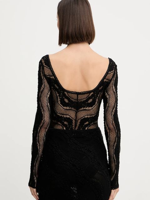 Charo Ruiz Ibiza body damska kolor czarny gładka 257104