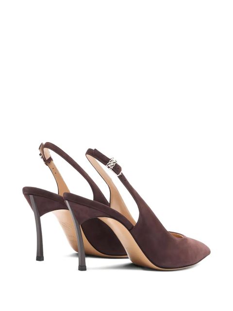 Casadei 80mm slingback pointed-toe pumps - Brown