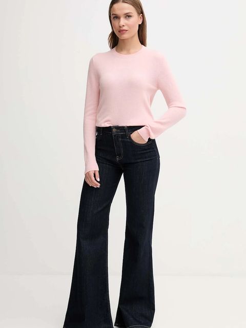 United Colors of Benetton sweter wełniany damski kolor różowy lekki - zdjęcie produktu nr 2