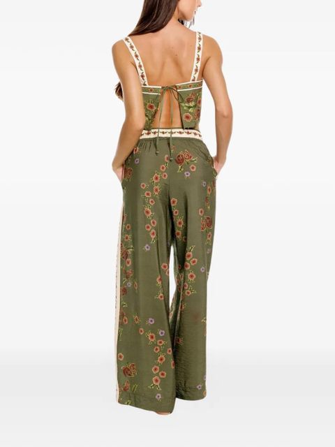 Agua By Agua Bendita Janis Aura floral-print trousers - Green