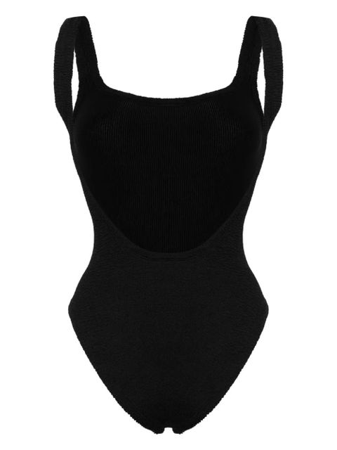 Hunza G square-neck shirred swimsuit - Black
