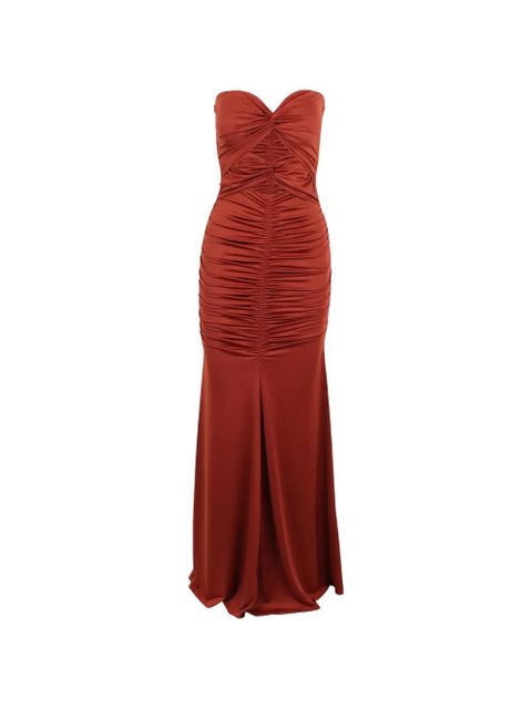 Essentiel Antwerp Jeremi ruched strapless dress - Orange - zdjęcie produktu nr 1