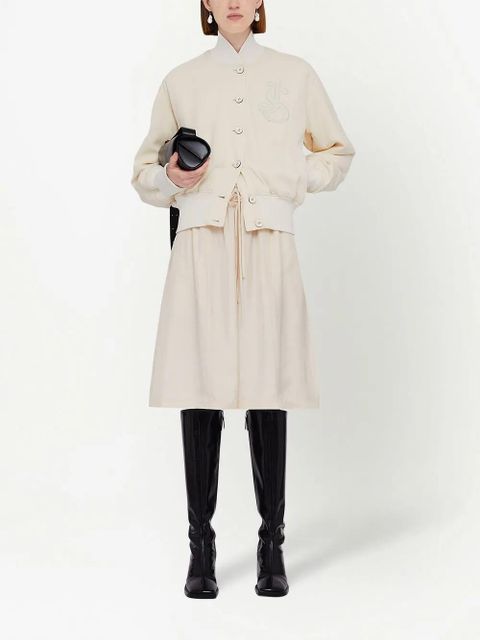 Jil Sander appliqué-logo bomber jacket - White - zdjęcie produktu nr 2