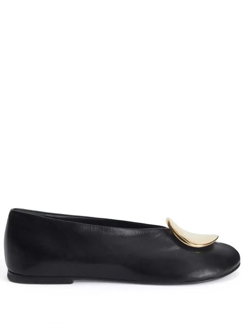 Jil Sander decorative-plaque ballerina shoes - Black - zdjęcie produktu nr 1