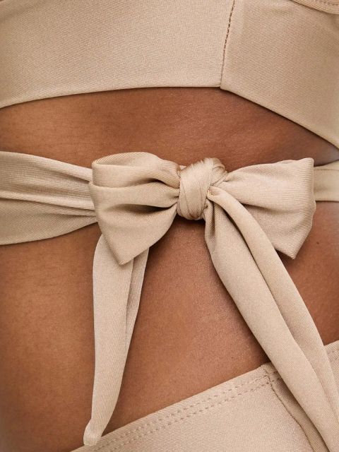 Answear.LAB biustonosz kąpielowy kolor złoty lekko usztywniona miseczka