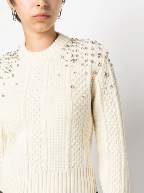 Golden Goose crystal-embellished virgin wool jumper - Neutrals