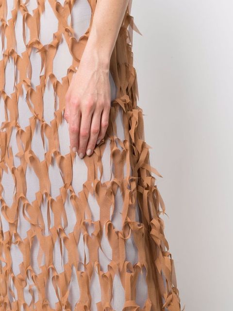 Maison Margiela cut-out silk-blend dress - Brown