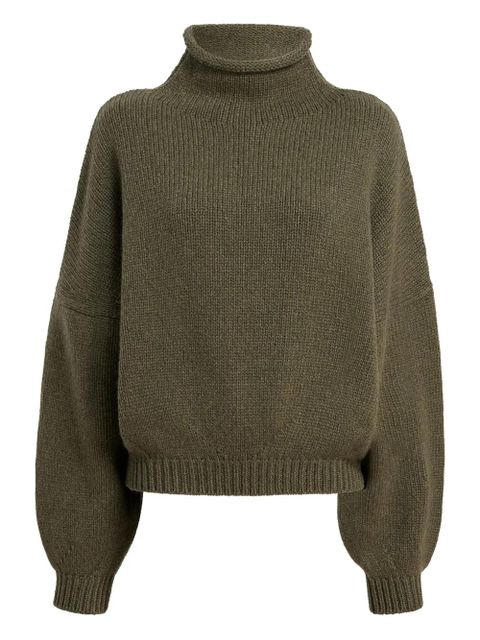 KHAITE Juniper funnel-neck balloon-sleeve knitwear - Green - zdjęcie produktu nr 1