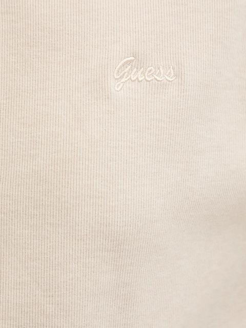 Guess bluza z domieszką wełny MURIEL damska kolor beżowy z kapturem z aplikacją V5BQ17 KCX52