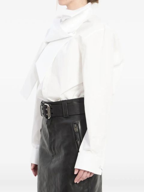 Saint Laurent lavallière-collar cotton shirt - White - zdjęcie produktu nr 2