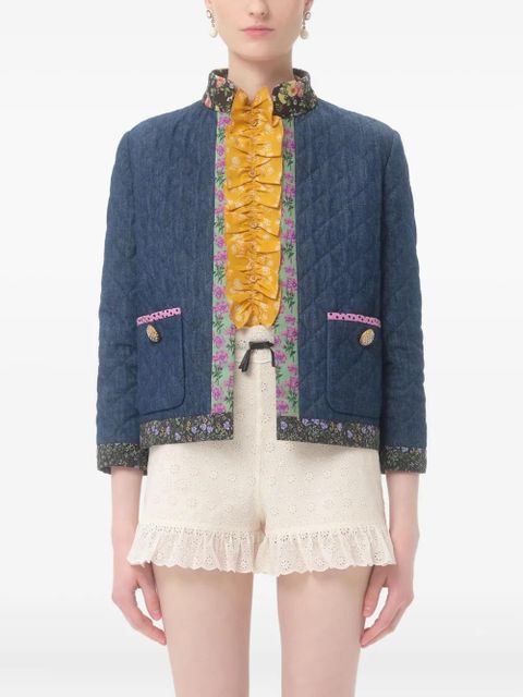 Valentino Garavani quilted floral cardigan - Blue