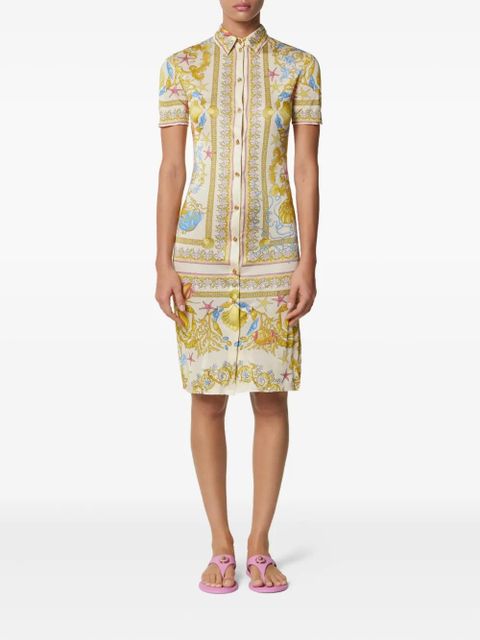 Versace Underwater Barocco midi shirt dress - Gold