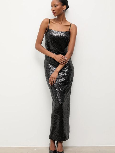 Answear.LAB sukienka kolor czarny maxi dopasowana