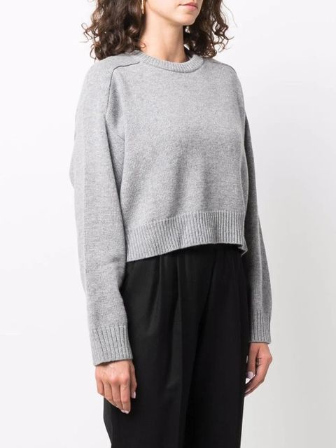 LouLou de Saison ribbed-trim cropped jumper - Grey