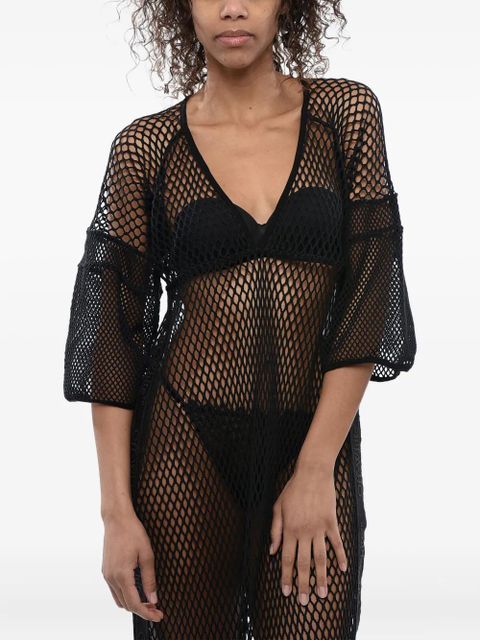 Off-White mesh logo-stripe maxi dress - Black - zdjęcie produktu nr 1