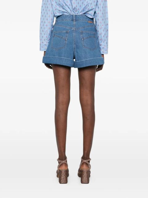 ZIMMERMANN pleated cuffed shorts - Blue