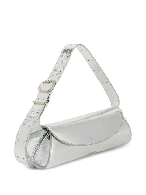 Jil Sander small Cannolo crackled laminated shoulder bag - Silver - zdjęcie produktu nr 2