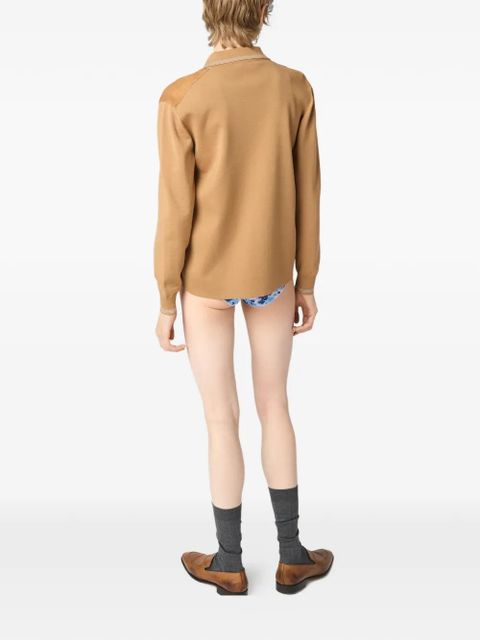 Miu Miu logo-detail buttoned shirt - Brown - zdjęcie produktu nr 2