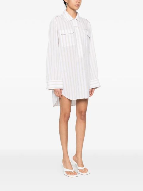 Off-White striped pocketed mini dress