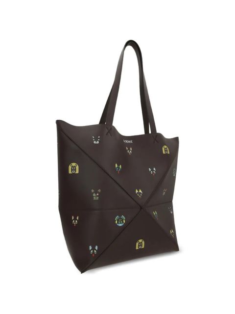 LOEWE graphic print shoulder bag - Brown