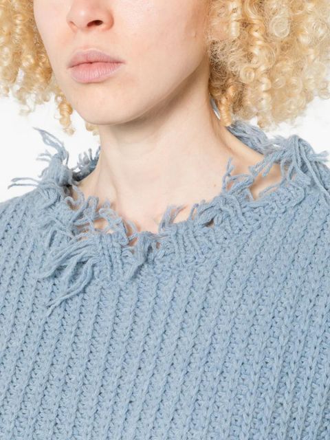 PINKO frayed striped sweat - Blue