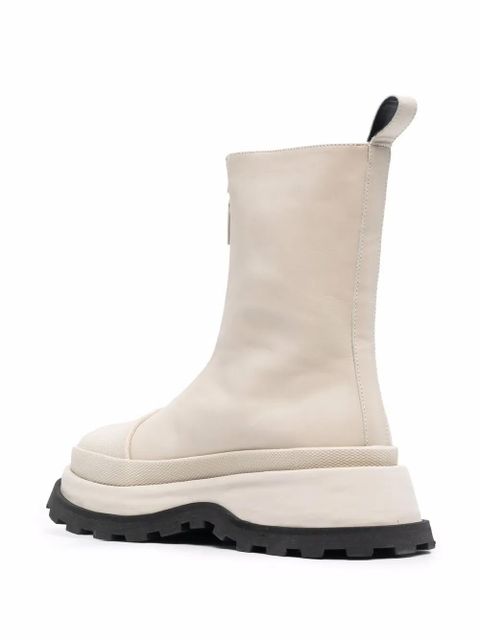 Jil Sander leather front-zip ankle boots - Neutrals - zdjęcie produktu nr 2