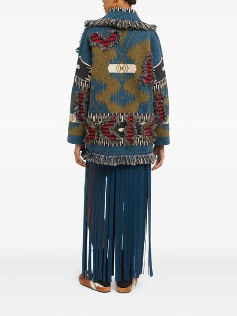 Alanui fringed patterned cardigan - Multicolour