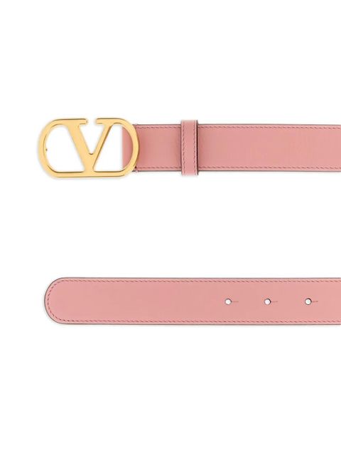 Valentino Garavani V-logo Signature leather belt - Pink
