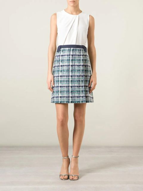 ETRO bouclé-knit midi straight skirt - Blue