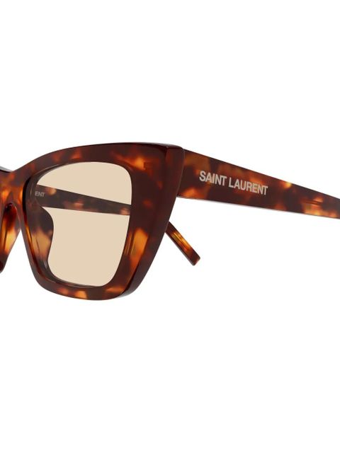 Saint Laurent Eyewear geometric-frame sunglasses - Brown